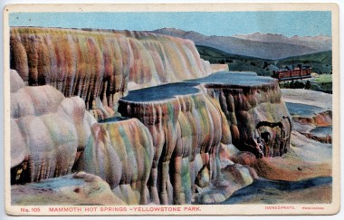 mammoth hot spgs postcard ca. 1910-1913